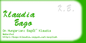 klaudia bago business card